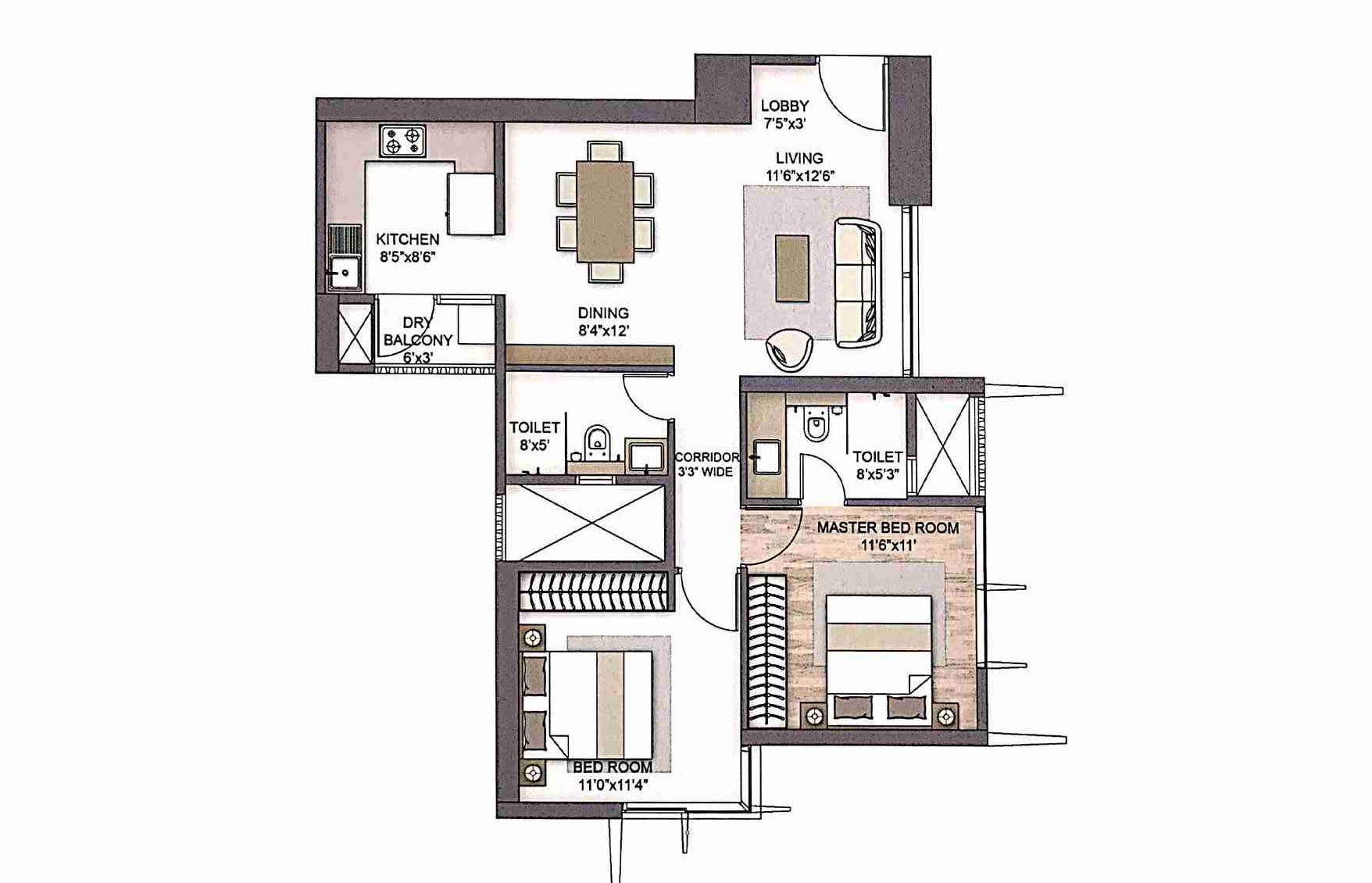 2 BHK Luxury Residence