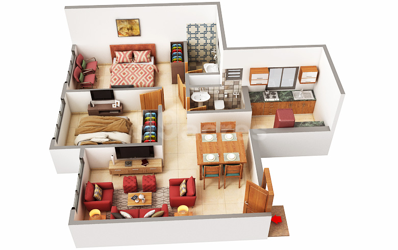 2 BHK - 640 sq.ft